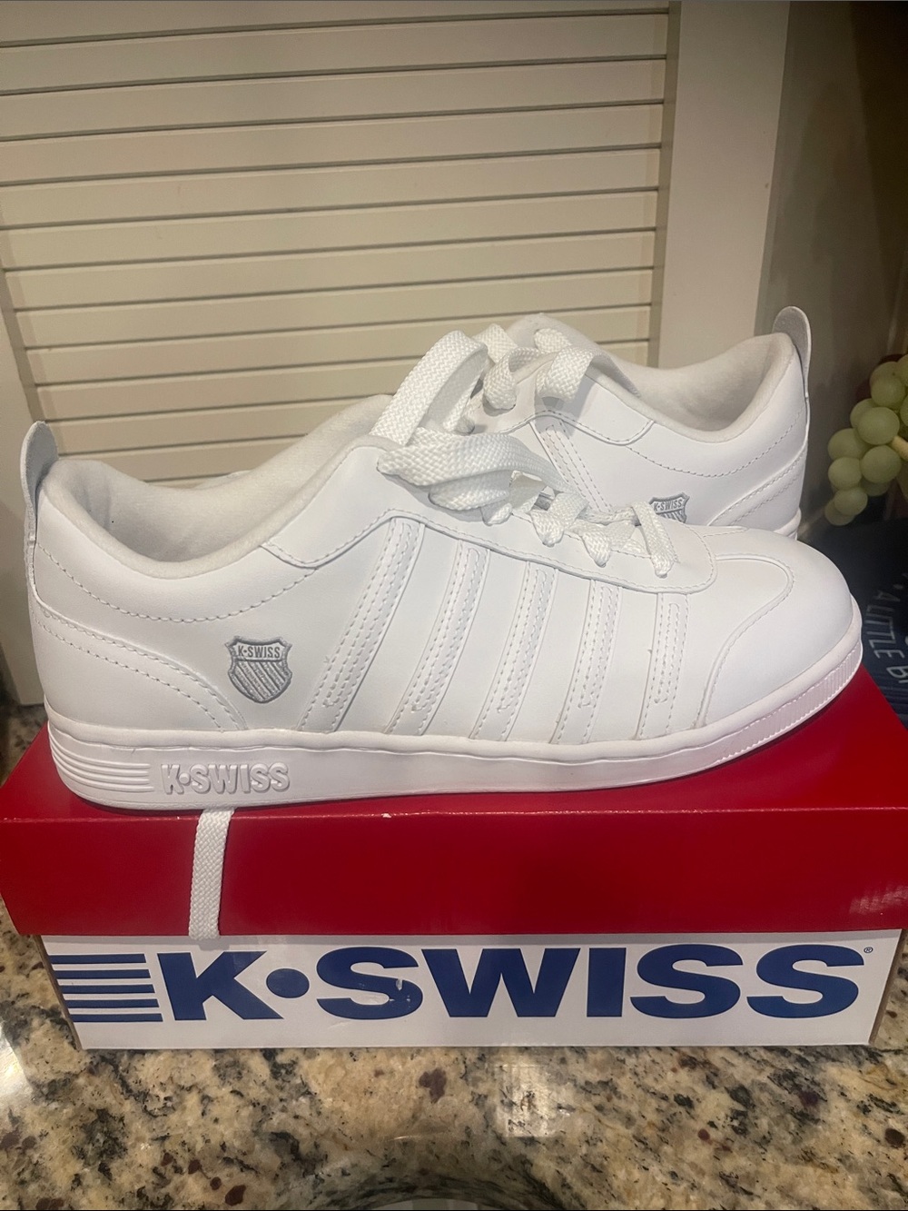 K-Swiss White Leather Sneakers